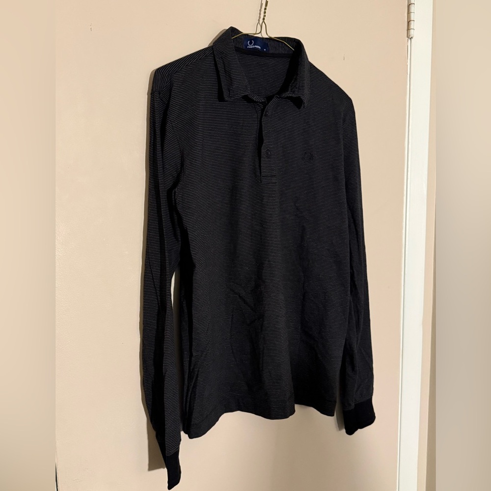 Fred Perry Long Sleeve Polo (Charcoal)